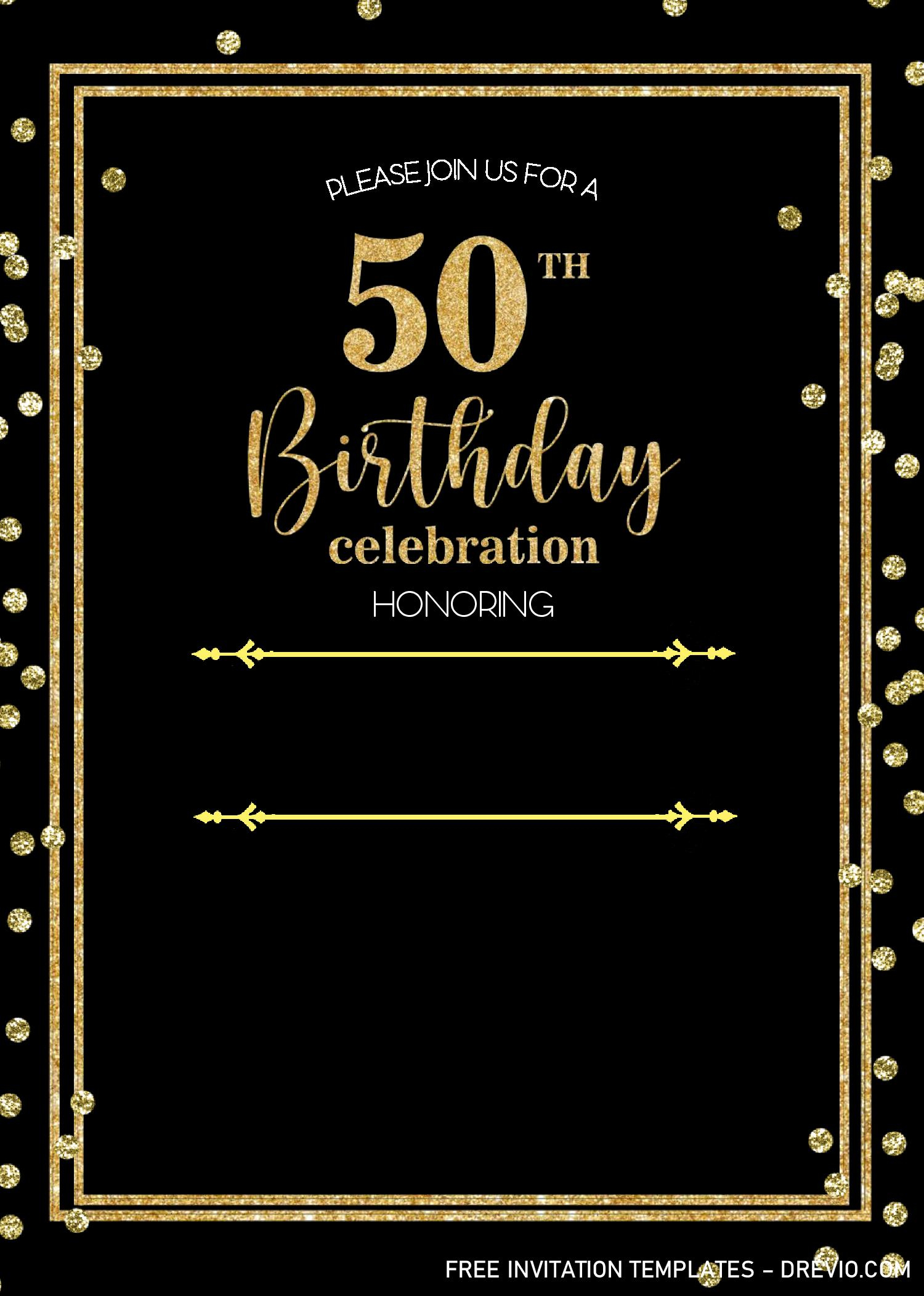 50th birthday invitation templates for him