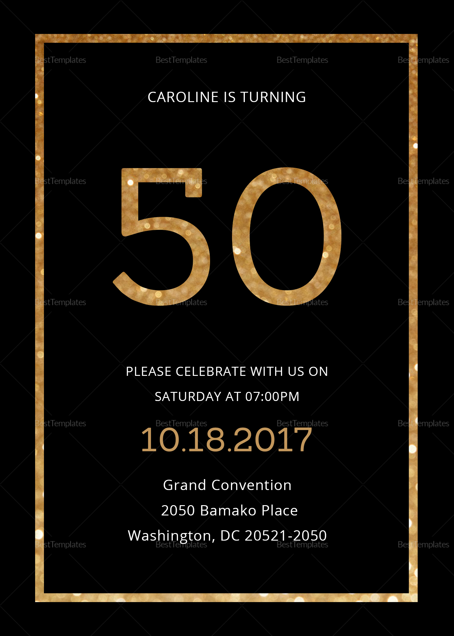 50Th Birthday Invitation Templates
