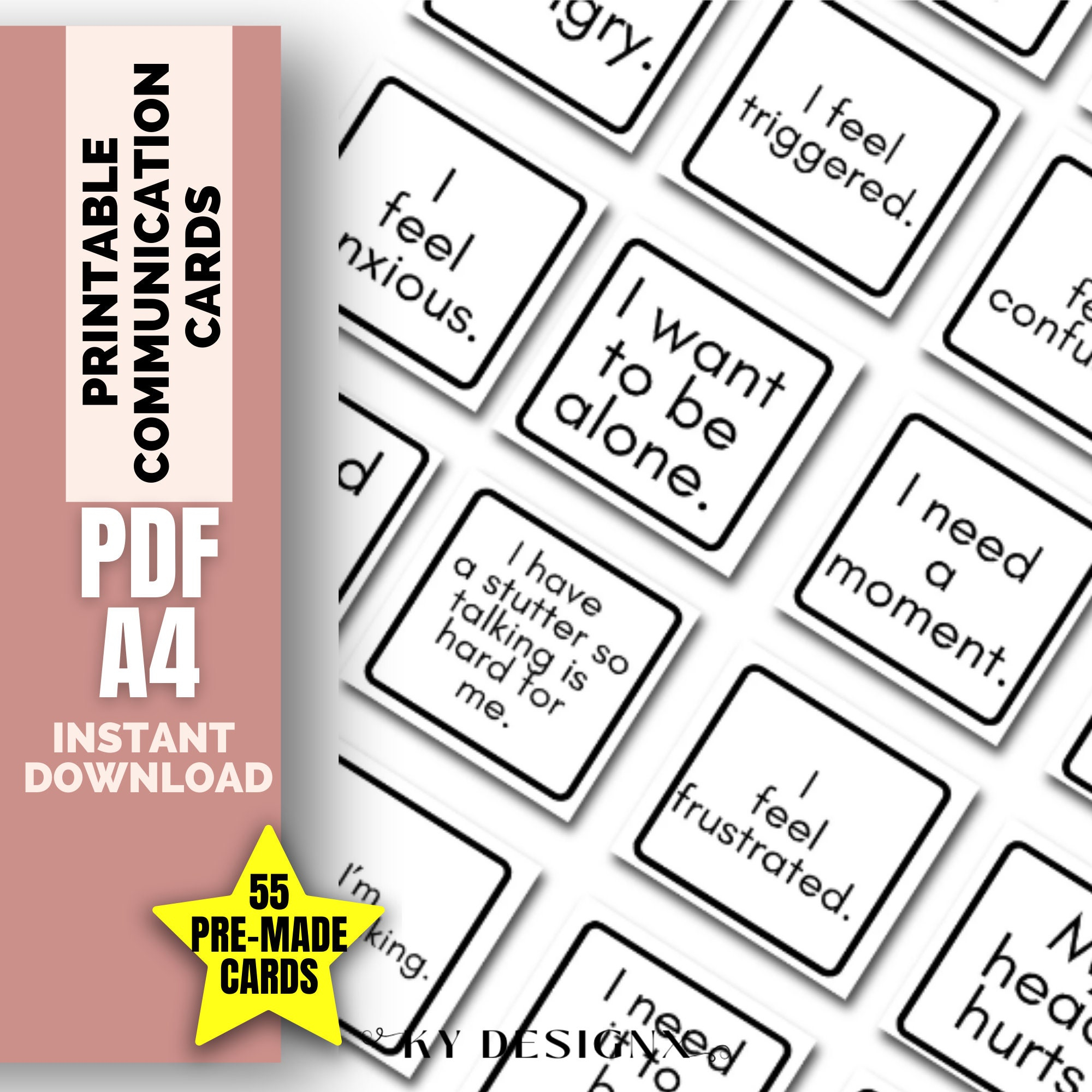 55 Printable Communication Cards Children teens adults Selective 
