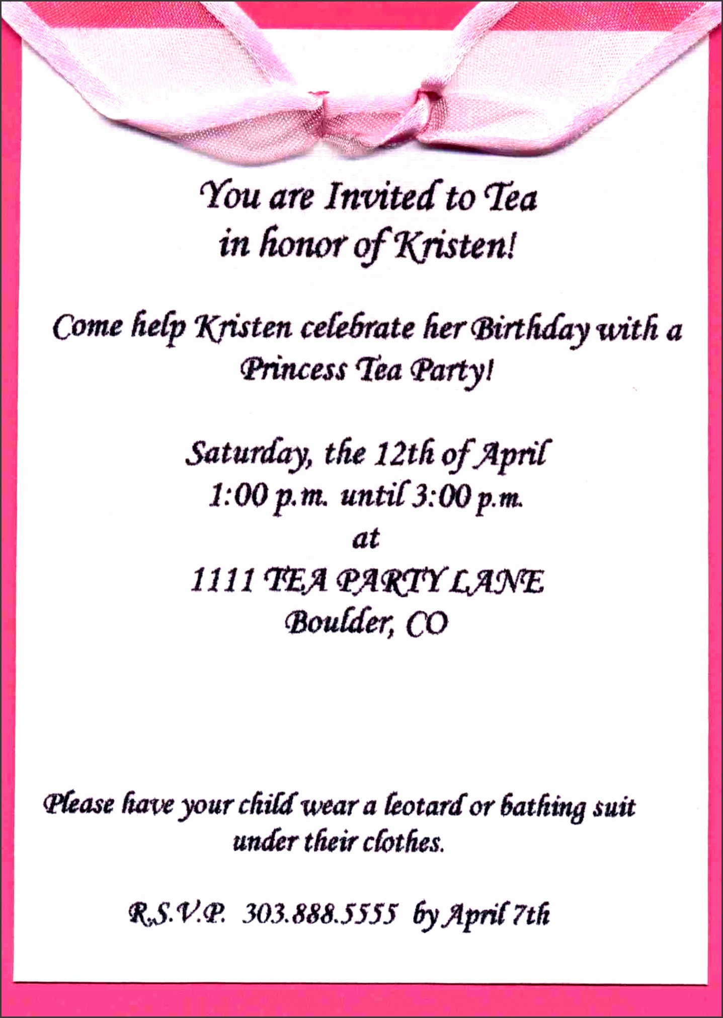 invitation wording for special event