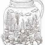 64 Life Inside Jar Printable Coloring Pages For Adults Grayscale Colo