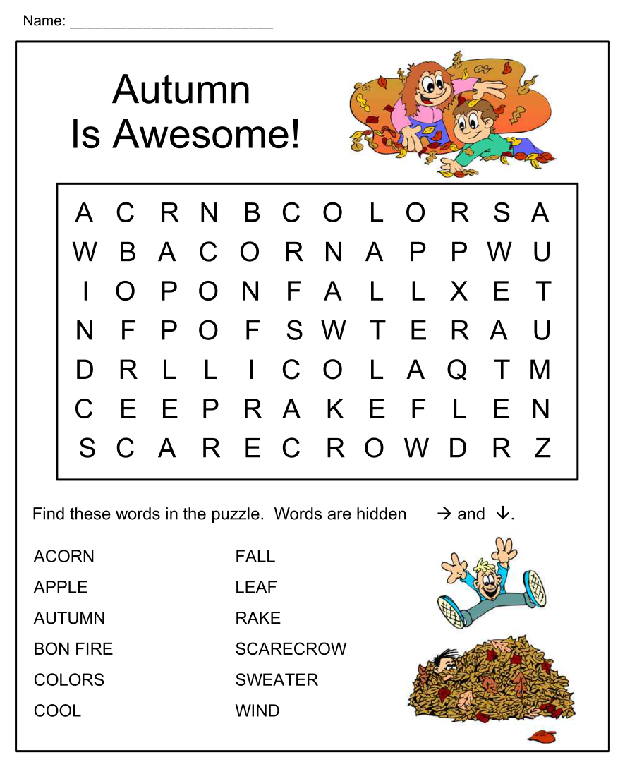 7 Best Images Of Free Printable Fall Worksheets Free Printable Fall 