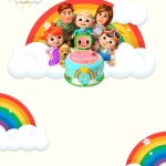 7 Rainbow Baby Cocomelon Birthday Invitation Templates Baby Birthday