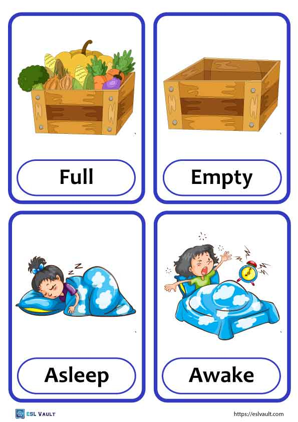 72 Free Printable Opposites Flashcards ESL Vault