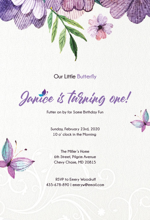invitation template butterfly