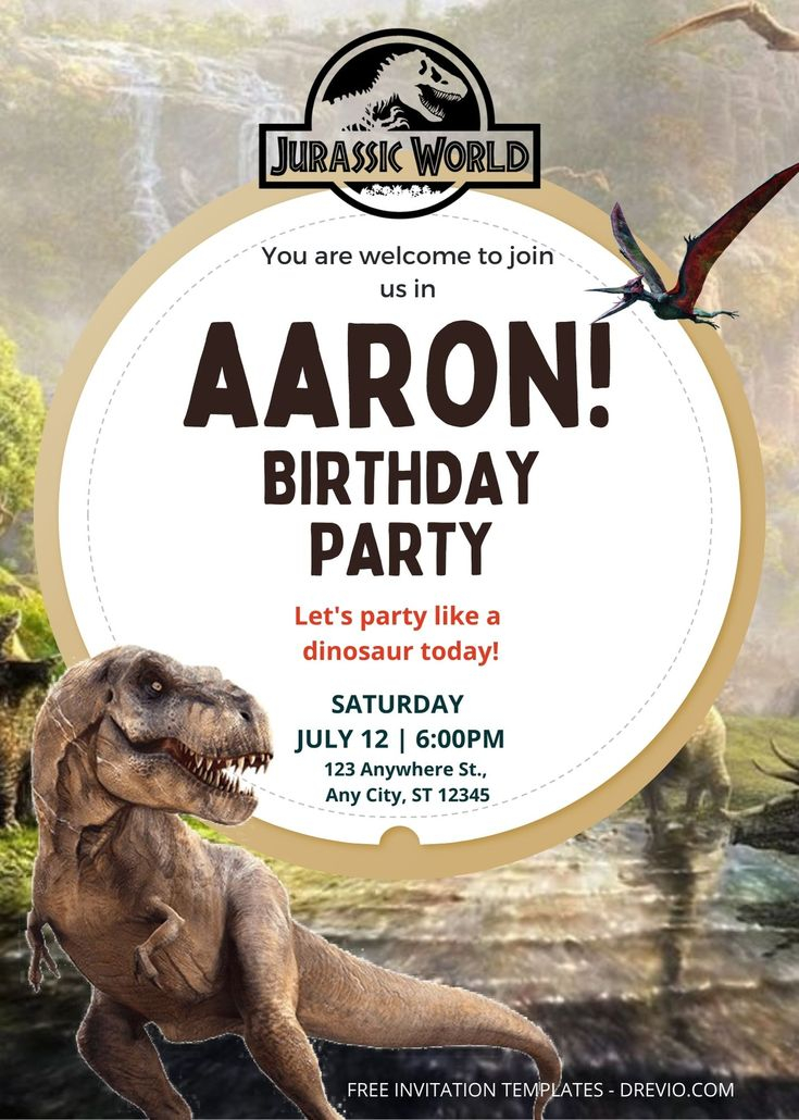 8 Jurassic World Birthday Invitation Templates Jurassic World 