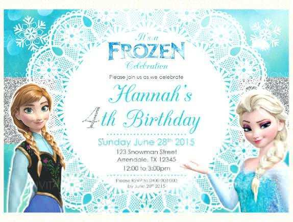85 Creating Birthday Invitation Templates Elsa In Word By Birthday