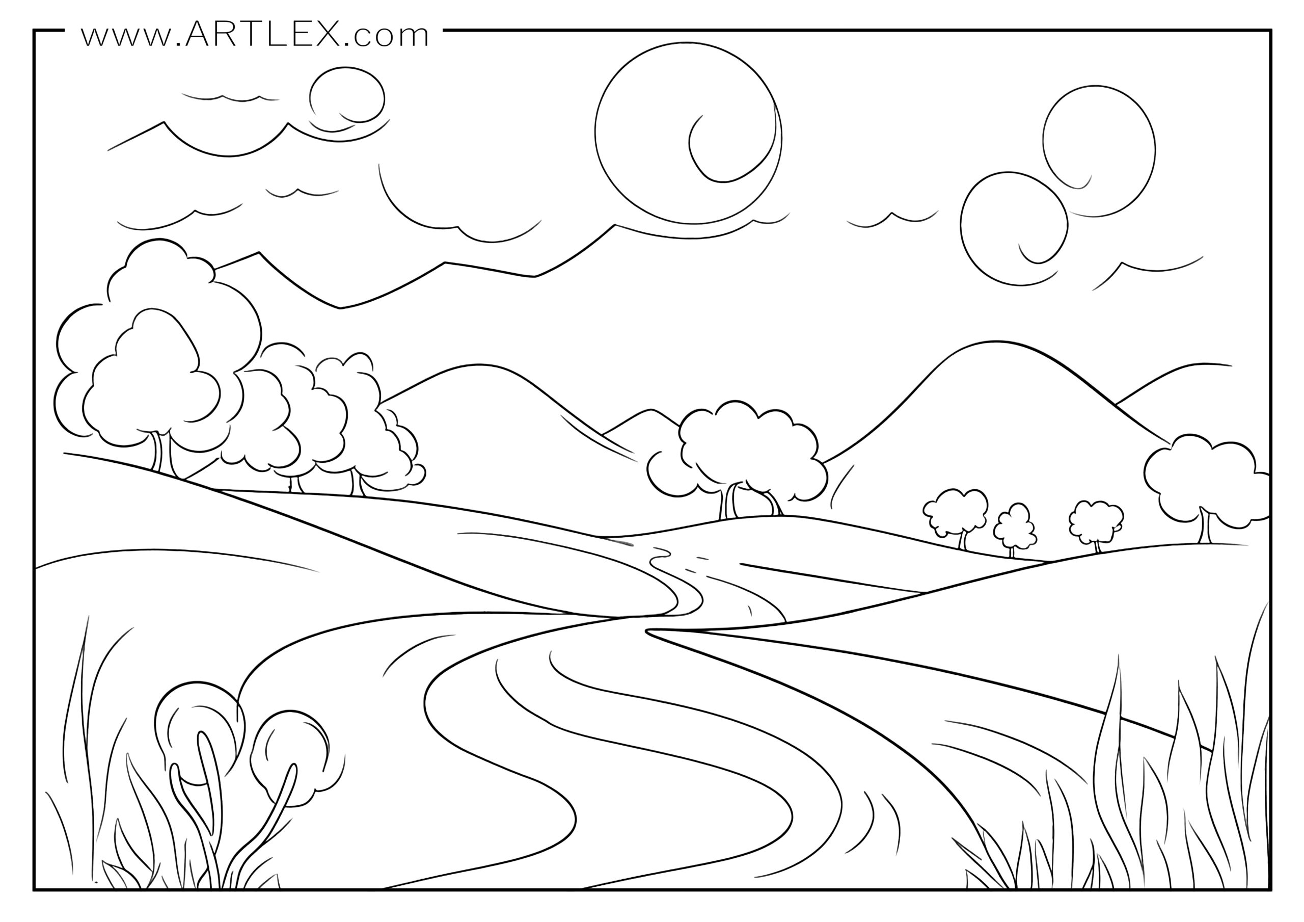9 Of The Best Landscape Coloring Pages Free Printable Artlex