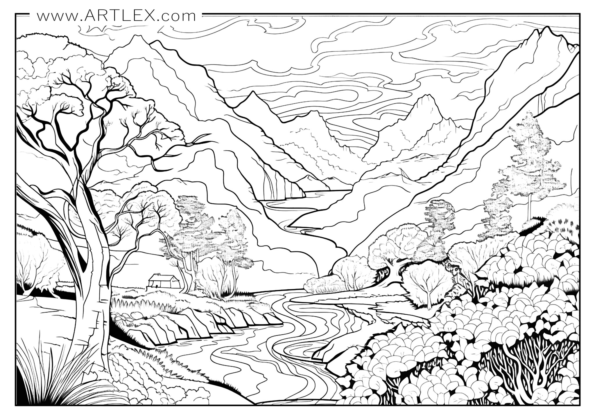 printable coloring pages landscapes