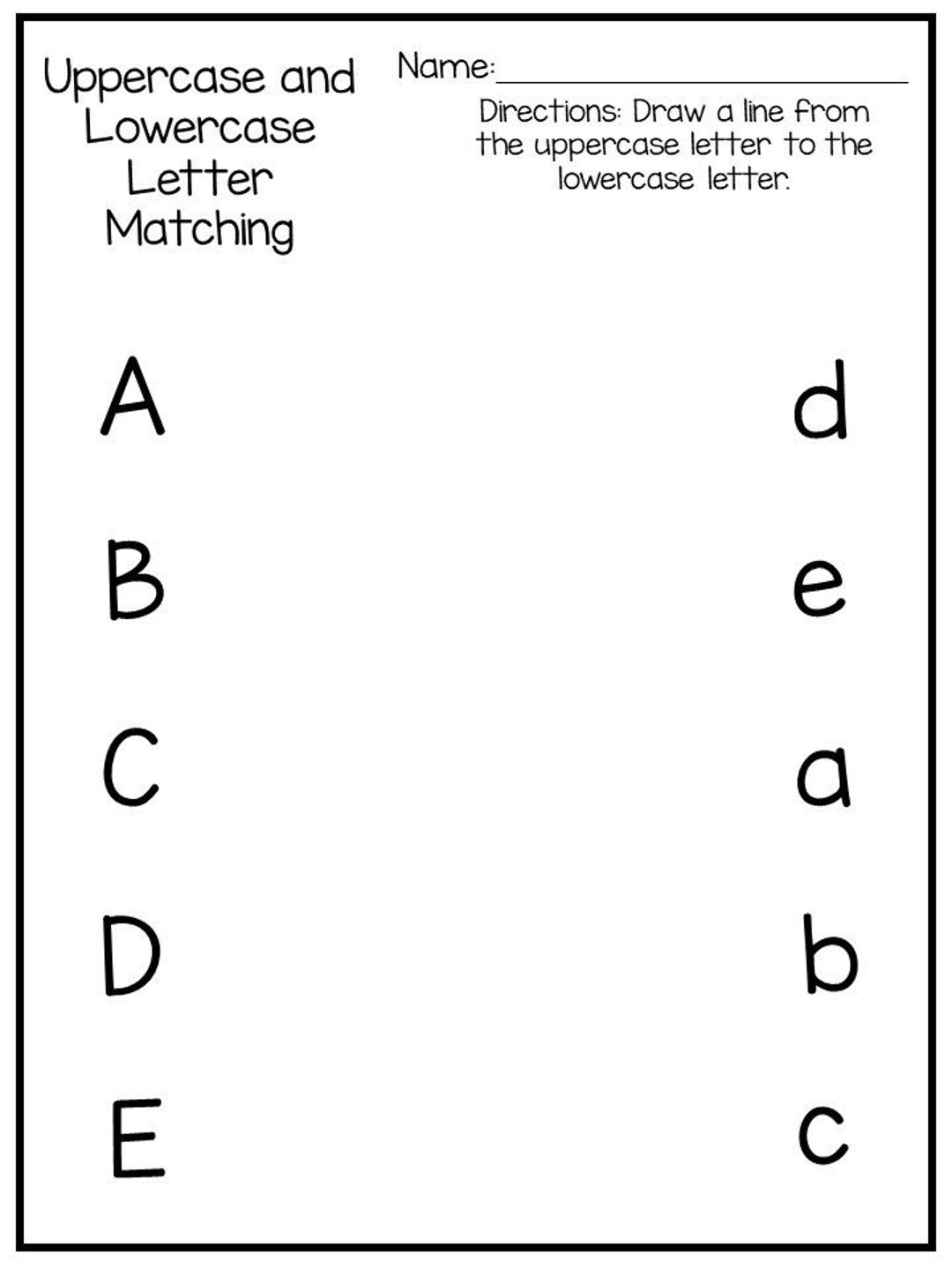 9 Printable Preschool Alphabet Worksheets Letter Recognition Etsy 