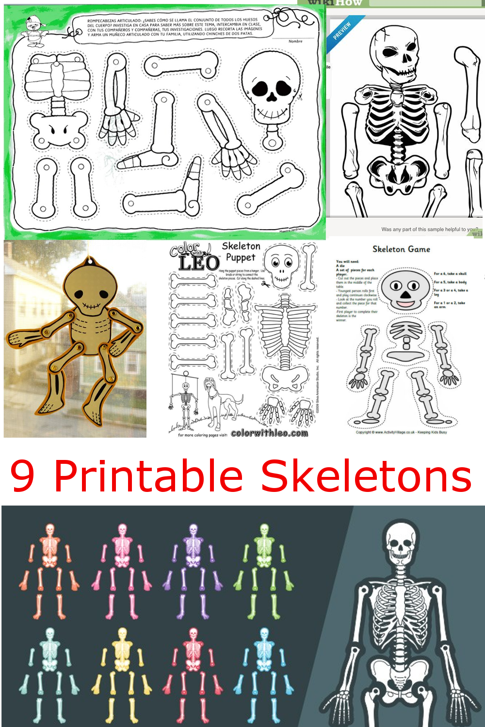 9 Printable Skeleton Crafts Printables 4 Mom Skeleton For Kids 