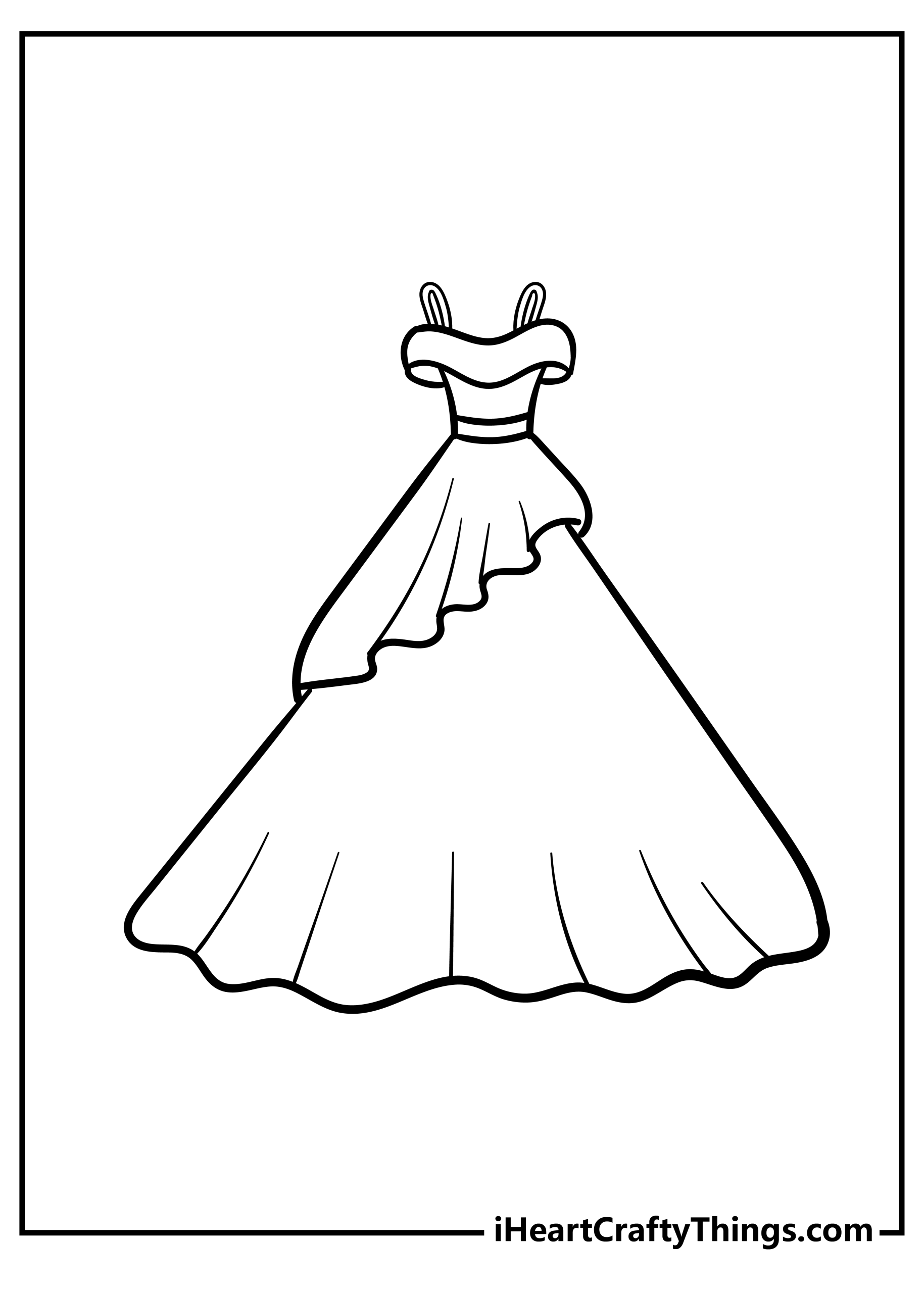 printable coloring dresses