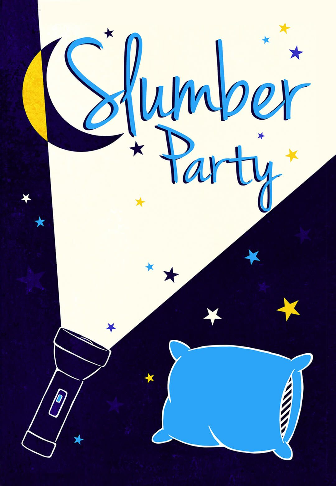 A Flash Light Sleepover Party Invitation Template Greetings Island 