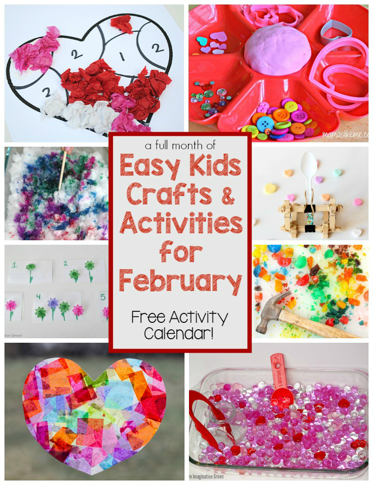 A Month Of Crafts Kids Activities For February Where Imagination Grows