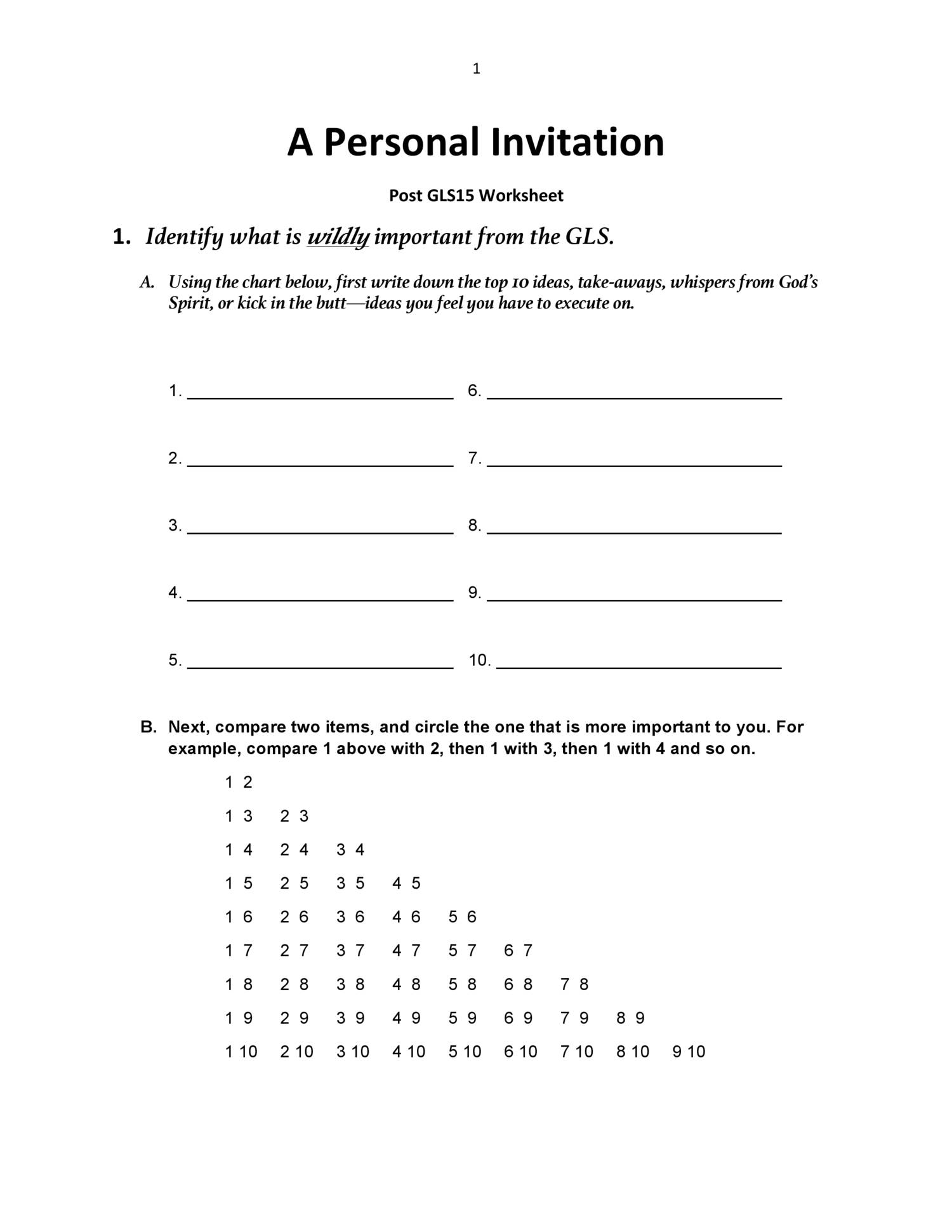 A Personal Invitation Worksheet pdf DocDroid