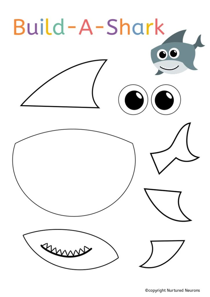 A Super Build A Shark Craft Preschool Printable Nurtured Neurons