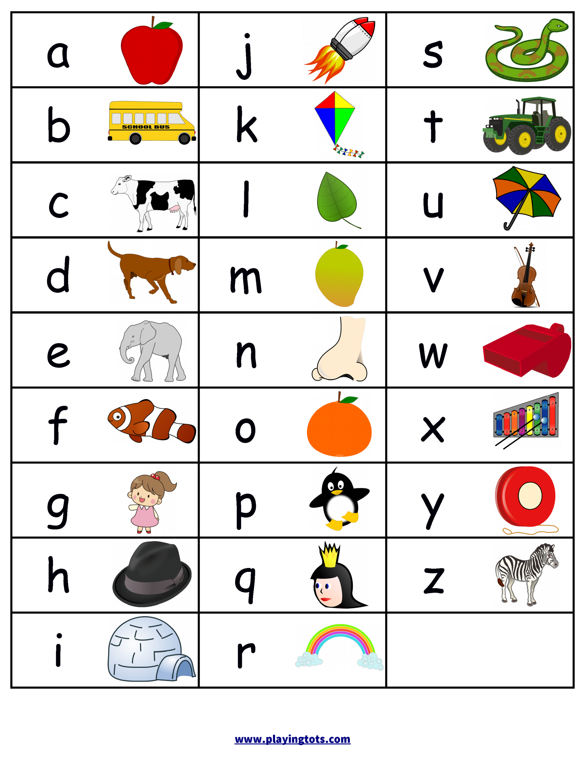 Abc Printable Chart Printable Sight Words List