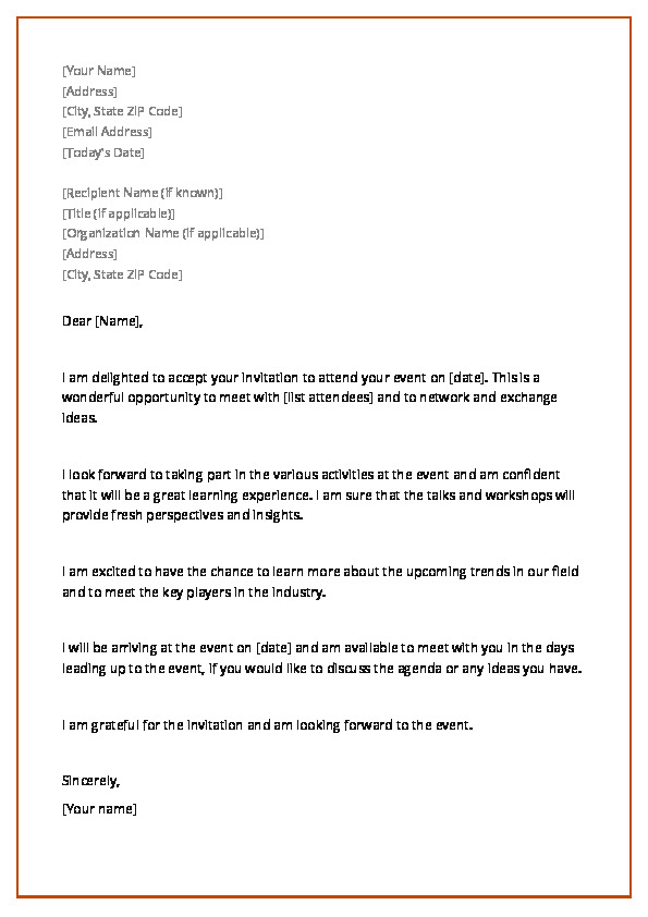 Accepting Wedding Invitation Letter Infoupdate