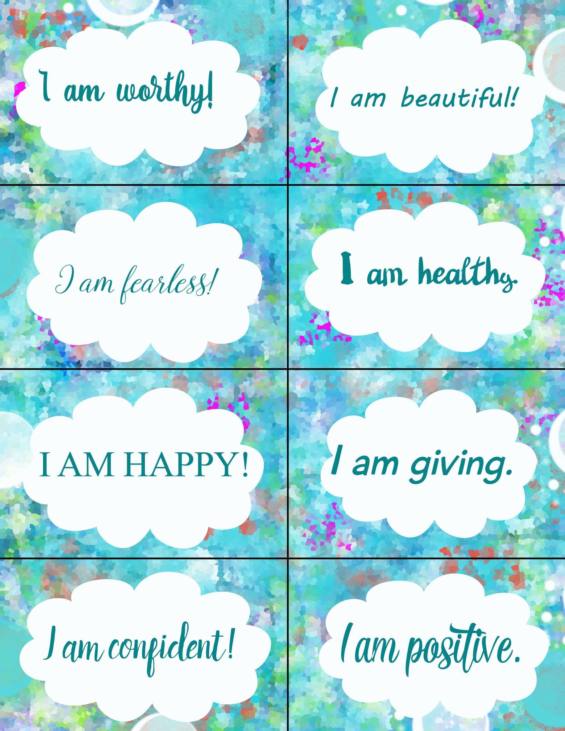 printable affirmation cards
