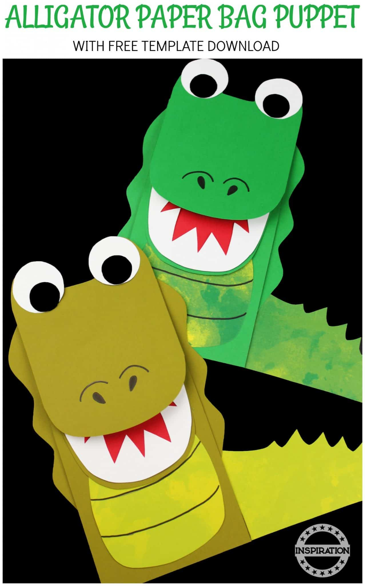 Alligator Craft And Paper Bag Puppet For Preschoolers The Inspiration 
