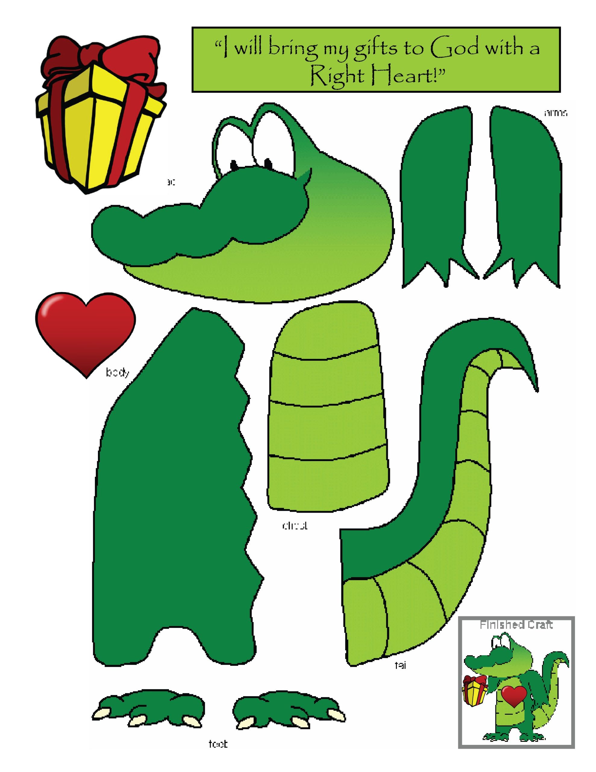 printable alligator craft