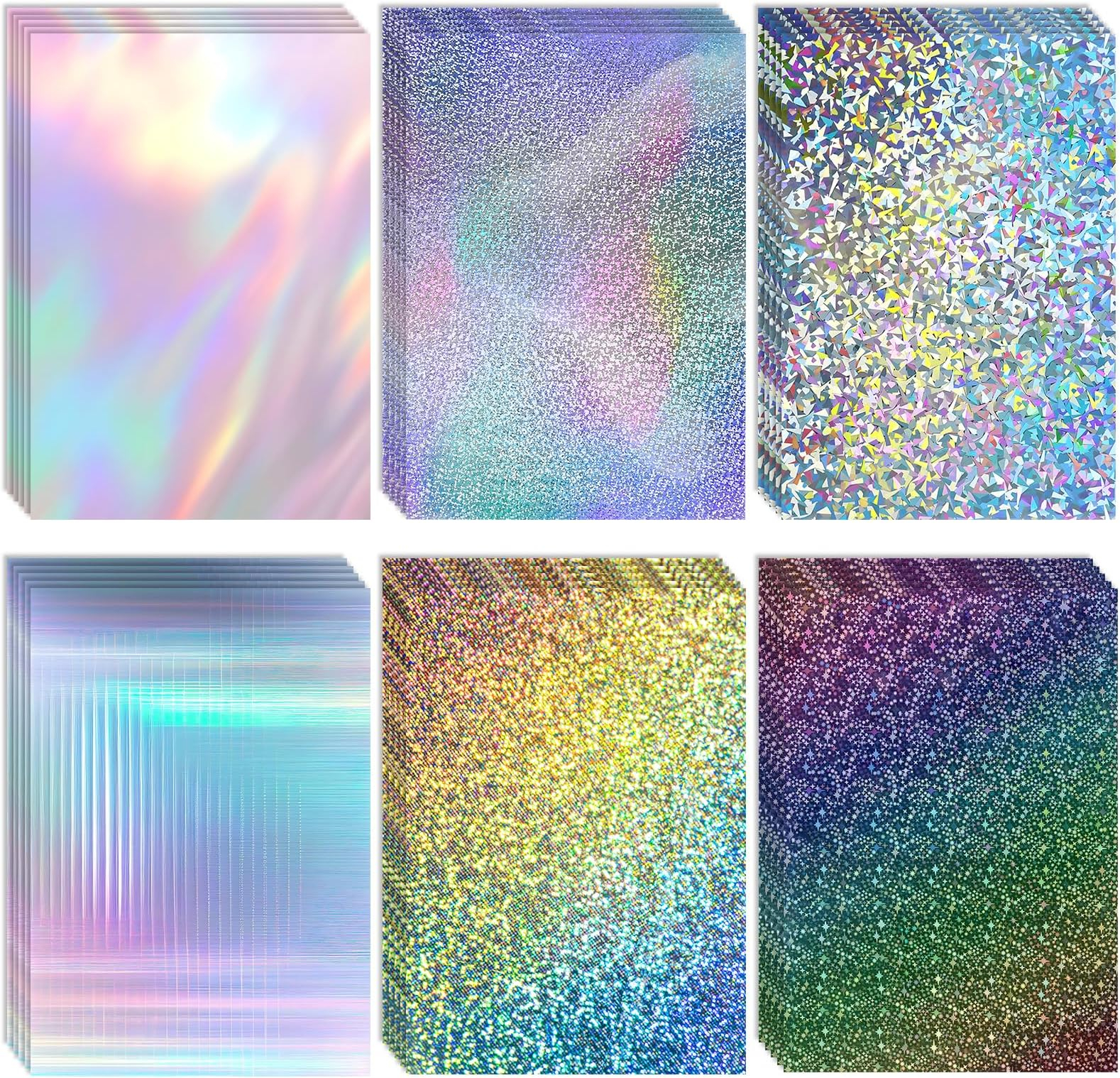 Amazon 30 Sheets Holographic Card Stock Metallic Cardstock Paper 