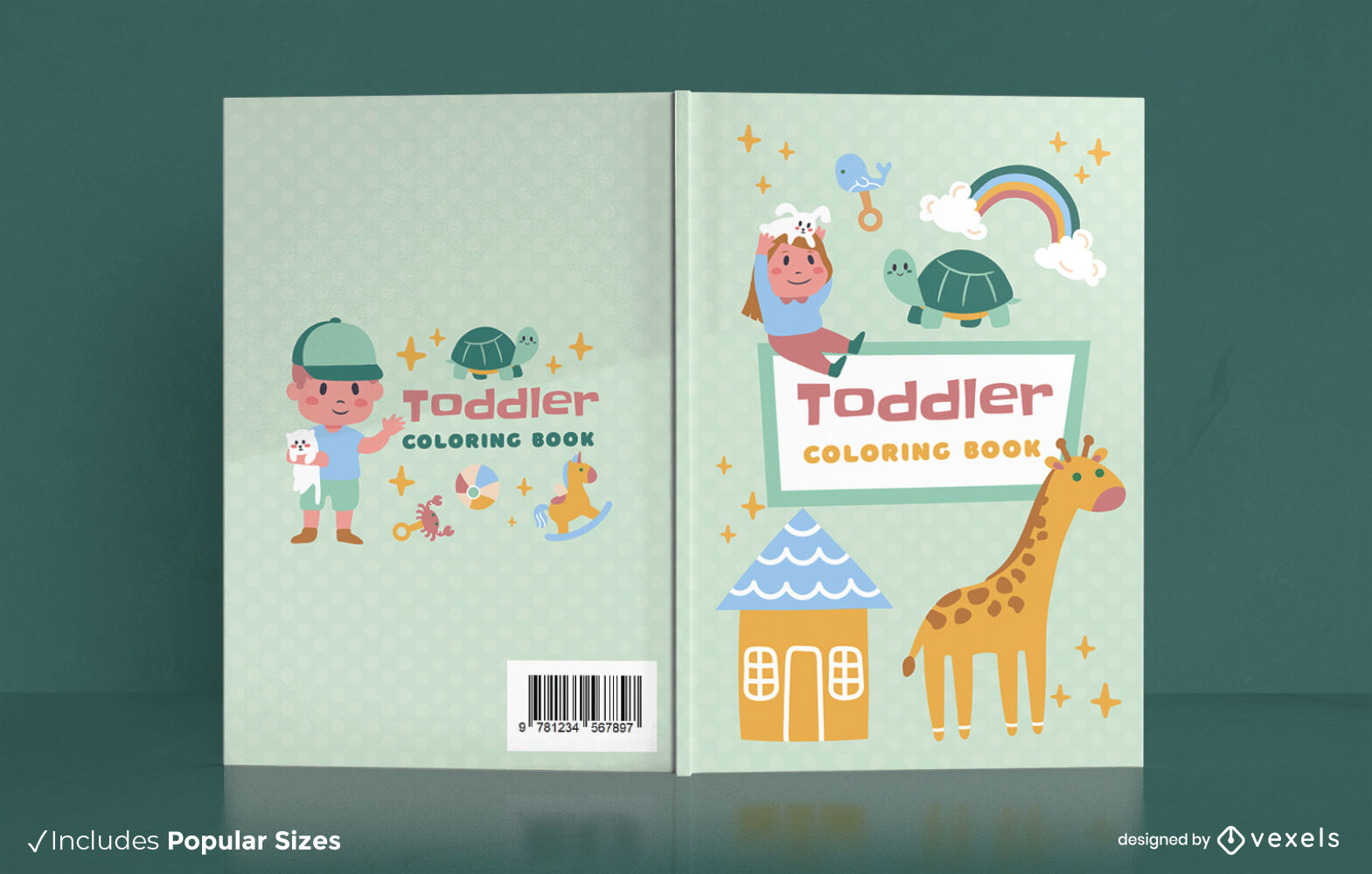 Animal Coloring Book For Toddlers Cover Design Vector Download