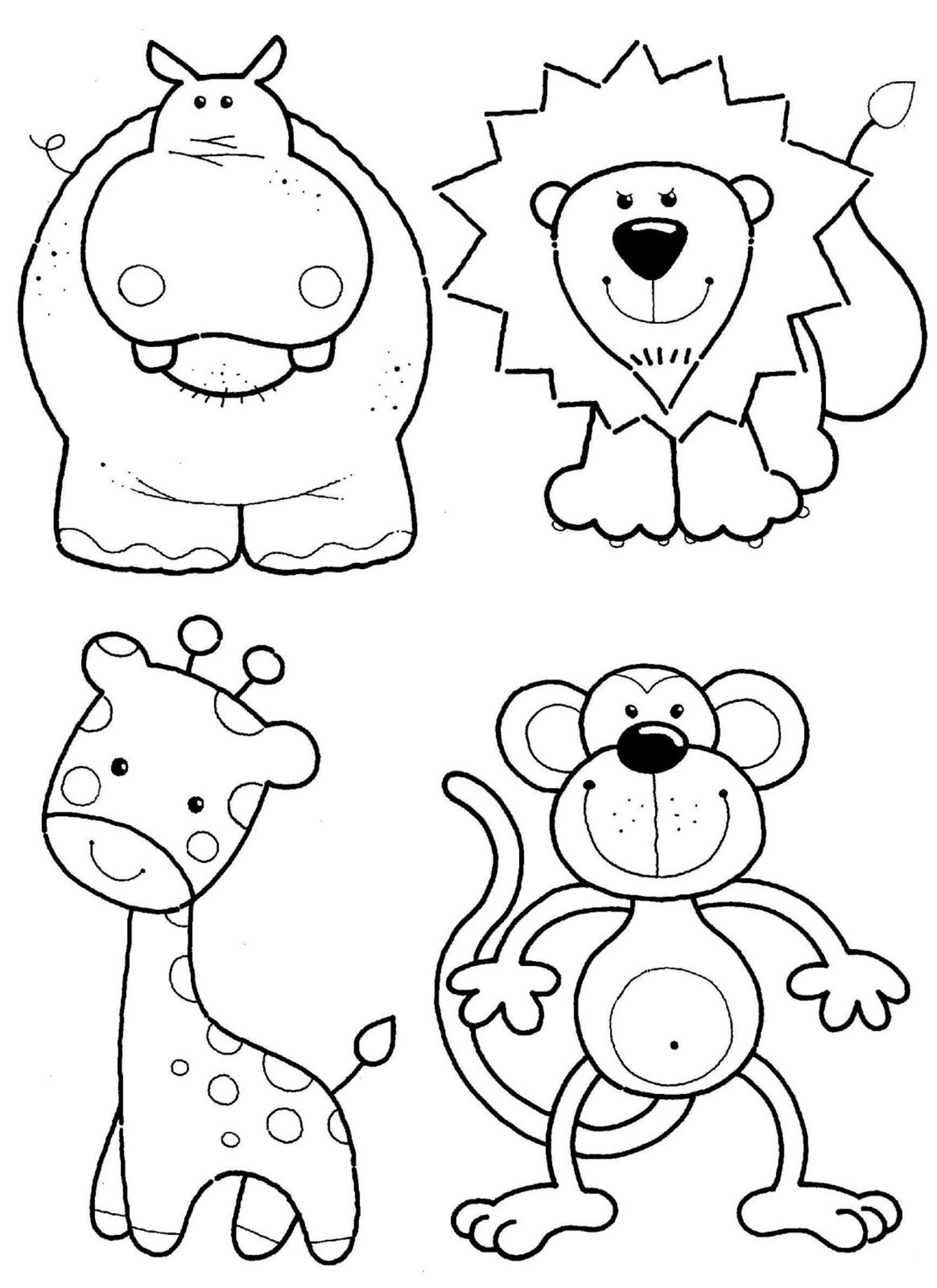 coloring sheets animals easy