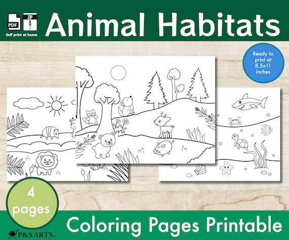 Animal Habitats Coloring Pages