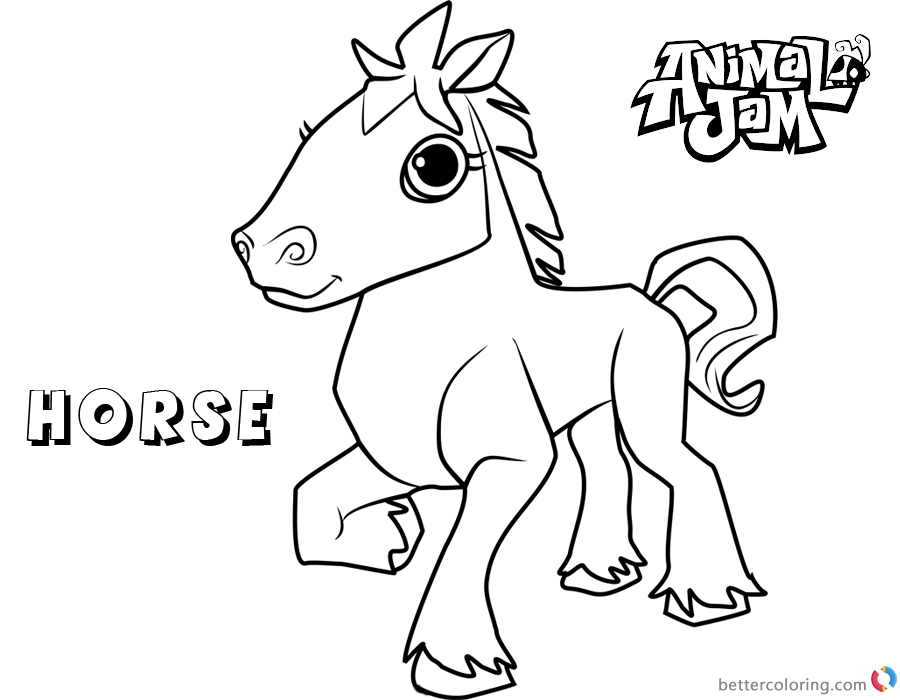 Animal Jam Coloring Pages Horse Free Printable Coloring Pages