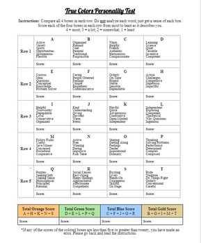 Animal Personality Test Worksheets Library