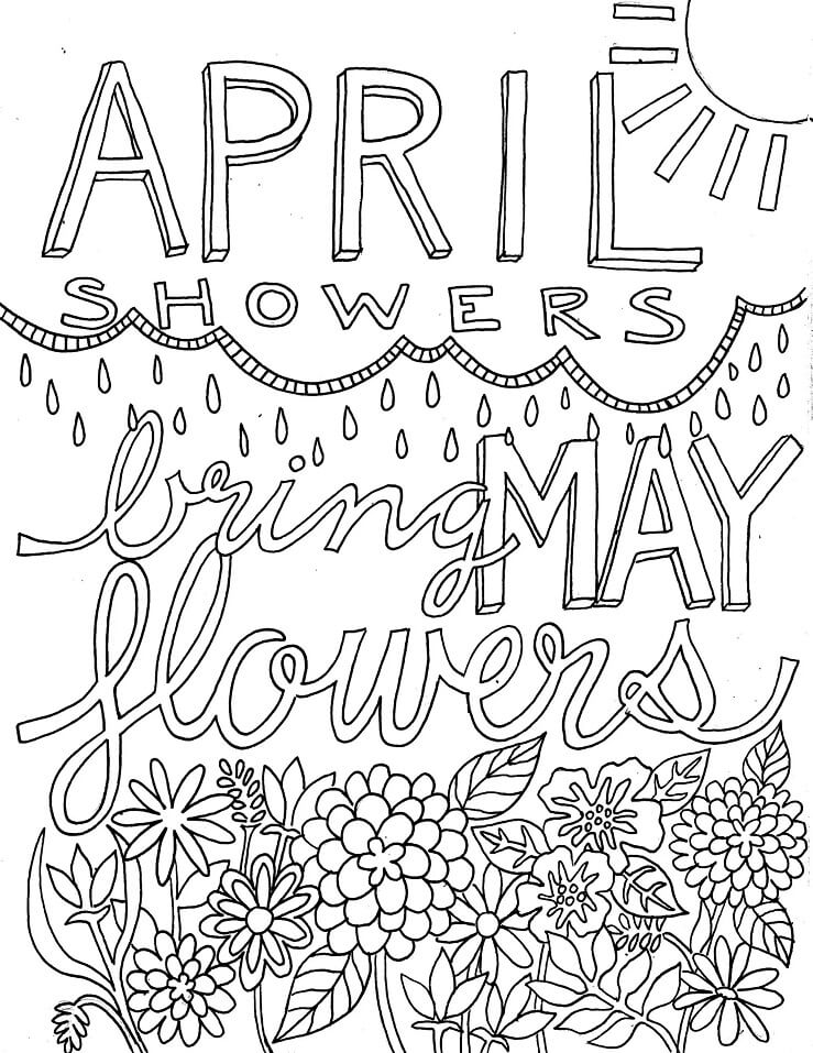 April Coloring Pages Printable Printable Word Searches