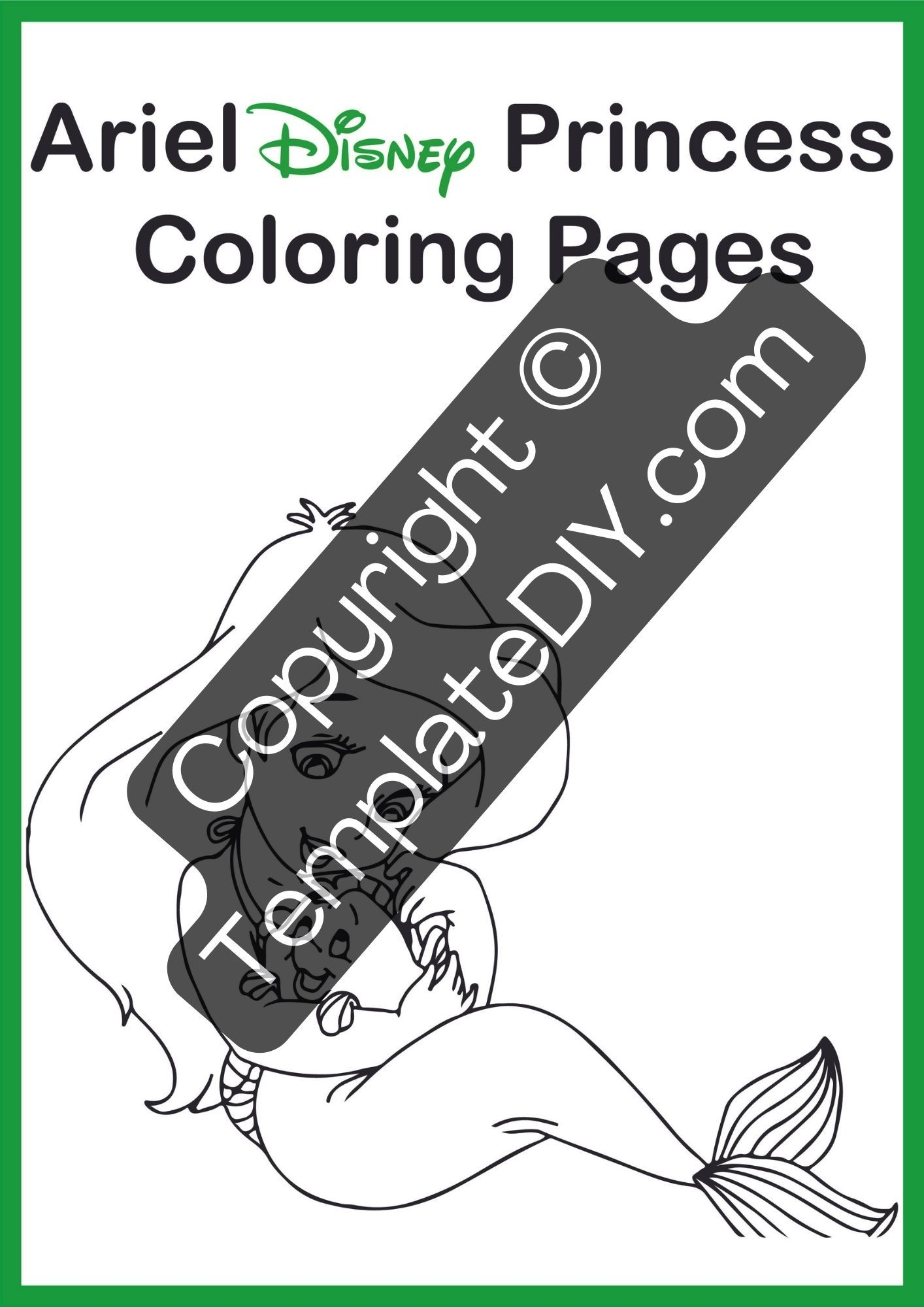 Ariel Disney Princess Coloring Pages Printable In Pdf Word Disney 