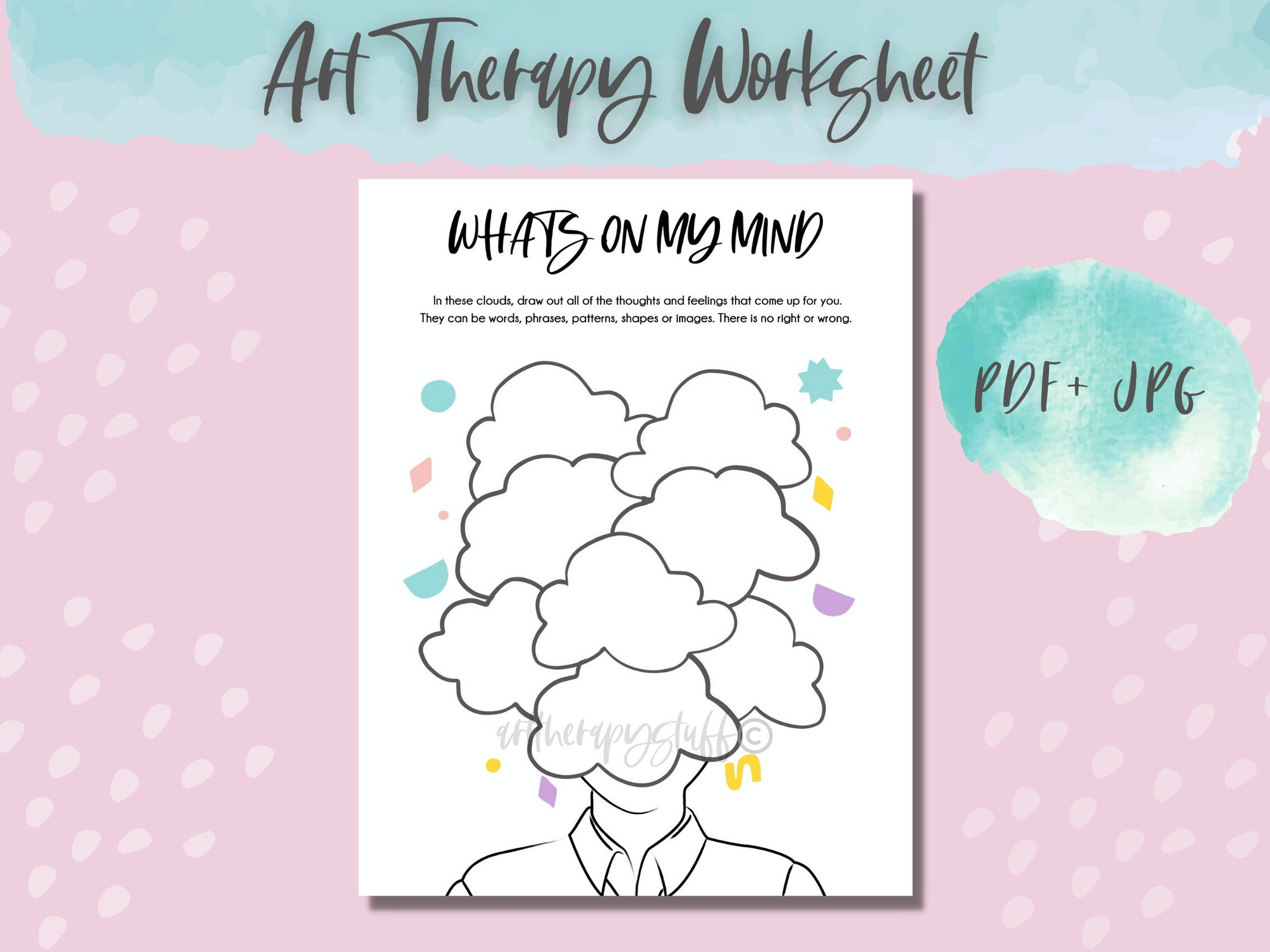 Art Therapy Worksheet PDF Therapeutic Art Self Care Worksheet 