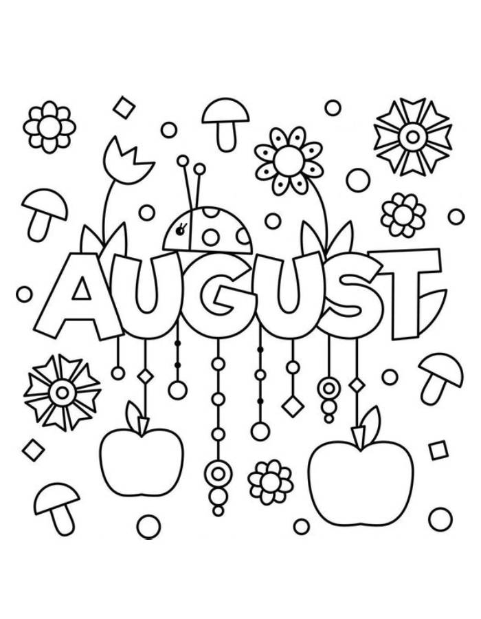 August Coloring Pages Free Printable PDF 