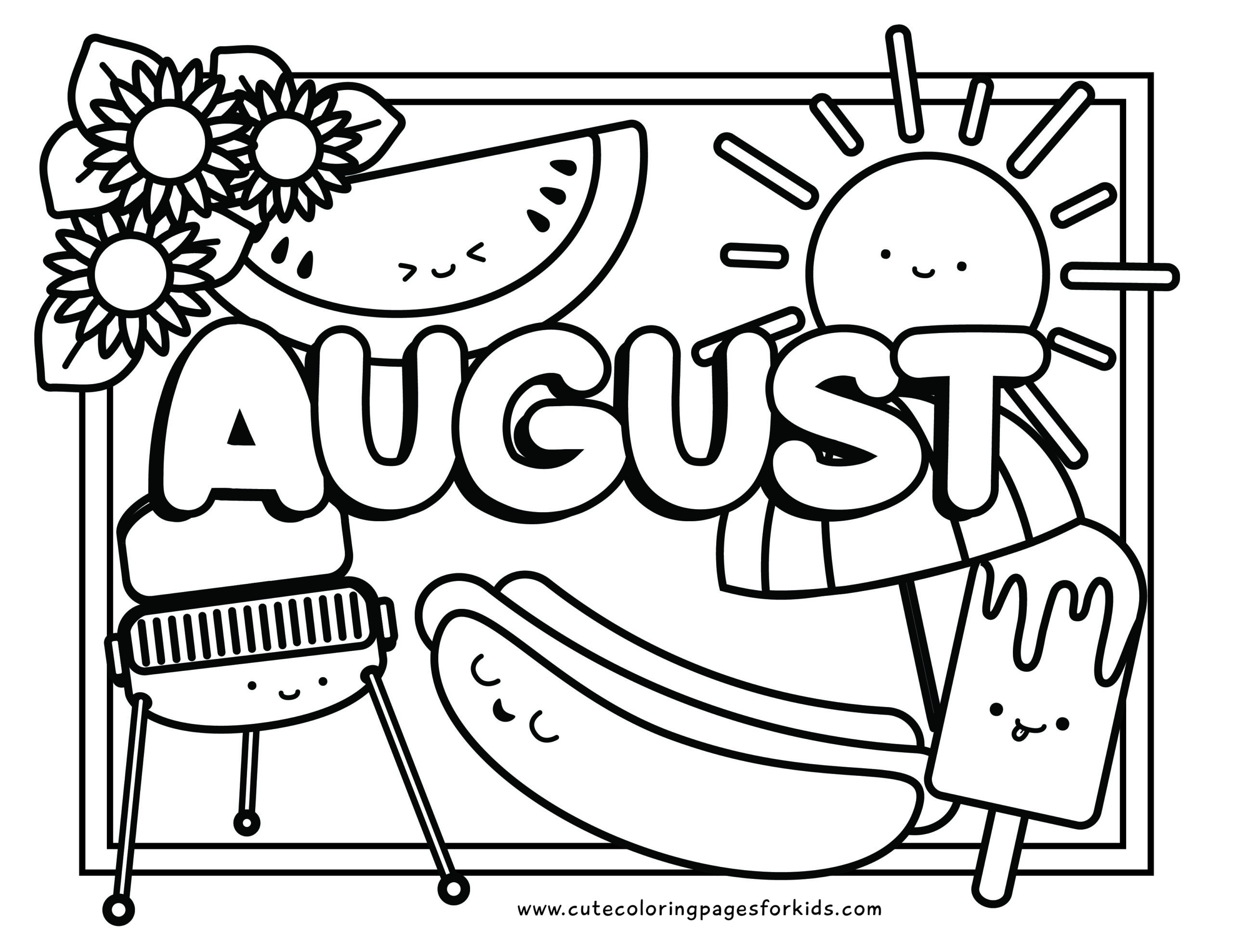 August Coloring Pages Free Printables Cute Coloring Pages For Kids
