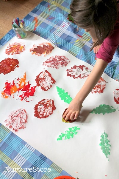 Autumn Leaf Print Crafts NurtureStore