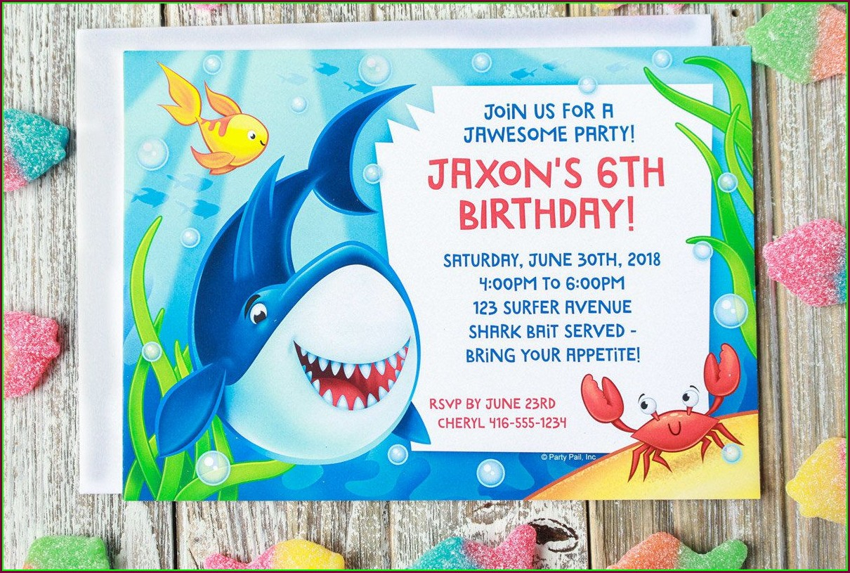 Baby Shark Birthday Invitation Template Free Download Templates 2 Resume Examples