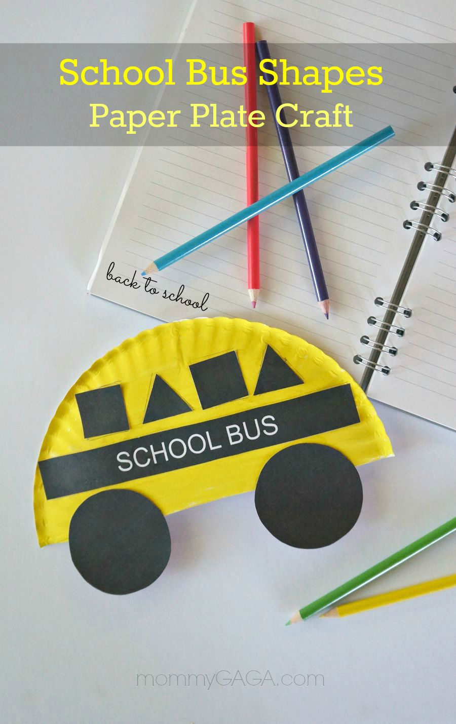 Back To School Crafts Paper Plate School Bus Shapes Craft For Kids