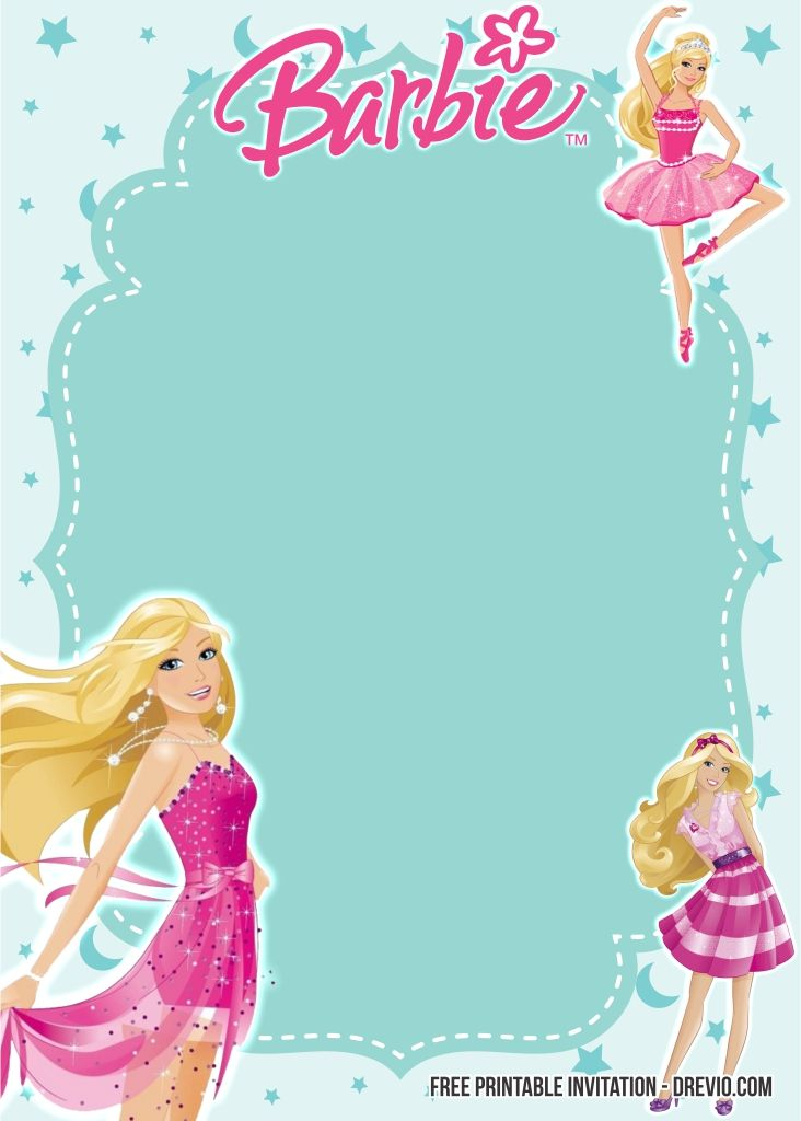 Barbie Invitation Template Printable Word Searches
