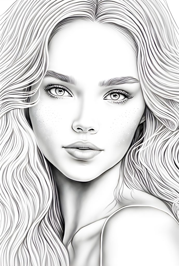 coloring page for girl