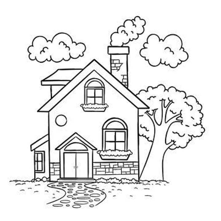 Beautiful Home Color Sheets Pictures House Coloring Pages