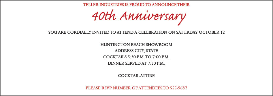 Best Business Invitation Wording Examples