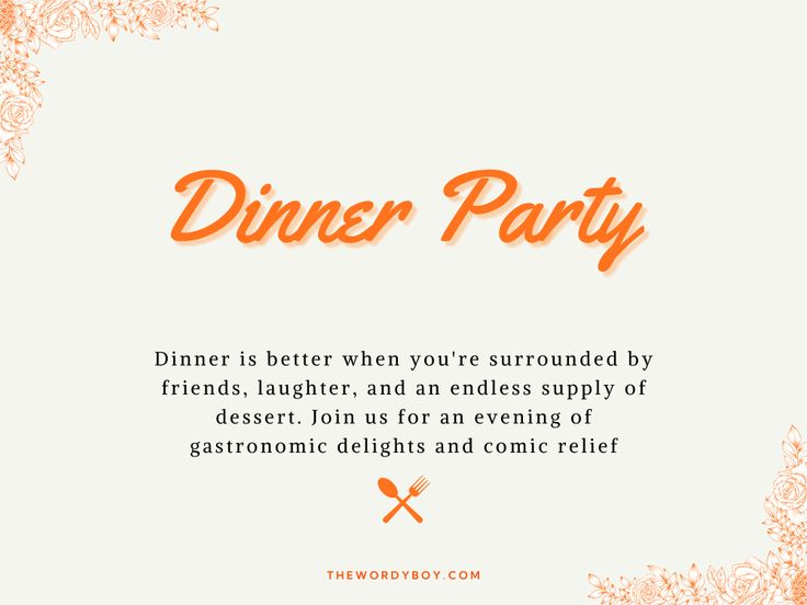 Best Dinner Party Invitation Messages 325 Wording Ideas