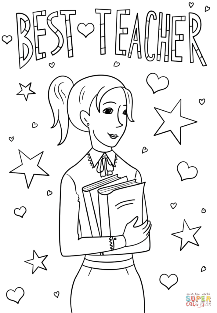 Best Teacher Coloring Page Free Printable Coloring Pages
