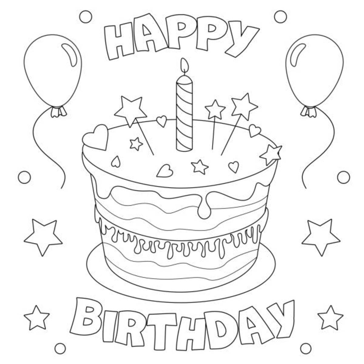 Birthday Card Printable To Color