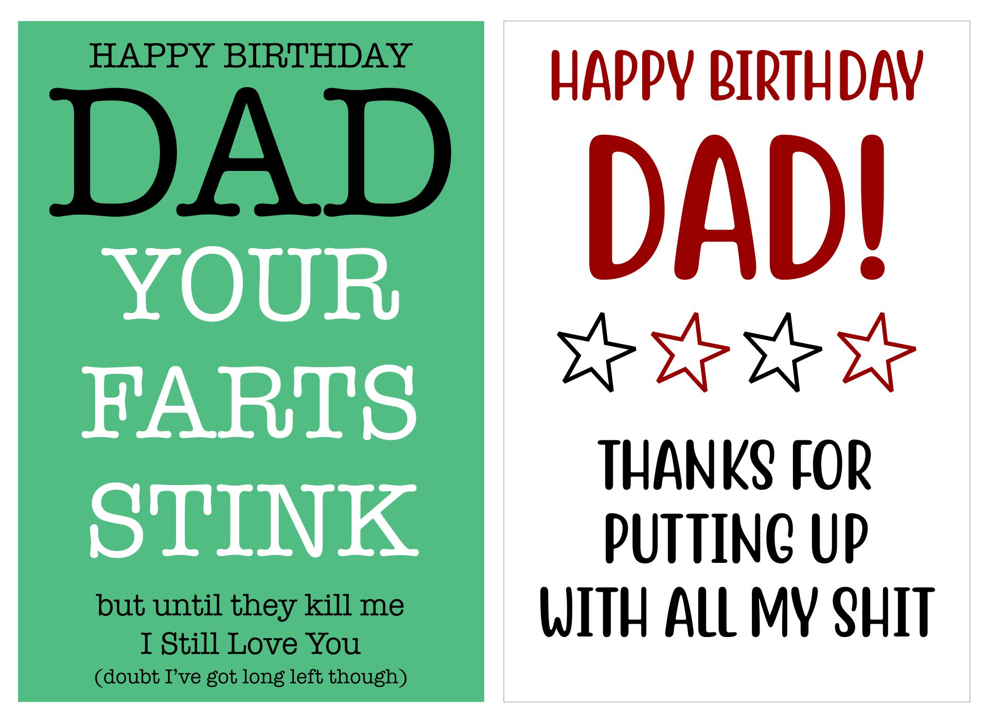 printable birthday cards for dad