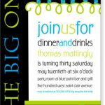 Birthday Dinner Party Invitation Wording