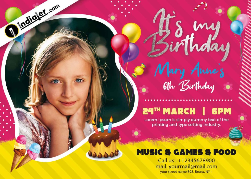 Birthday Invitation Card Psd Template Free Infoupdate