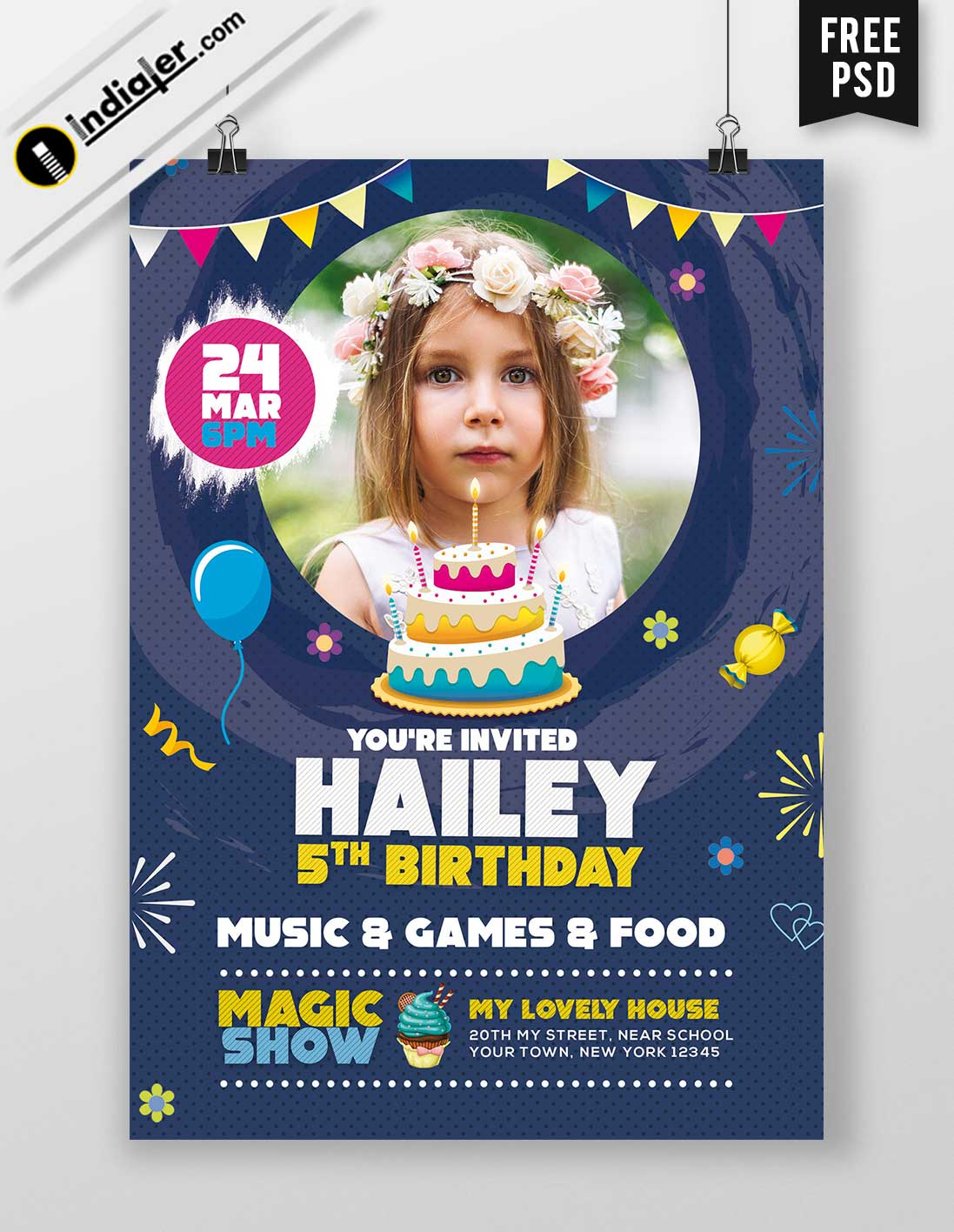 Birthday Invitation Card Psd Template Free Infoupdate